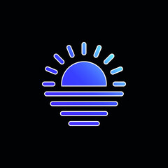 Beach Sunset blue gradient vector icon