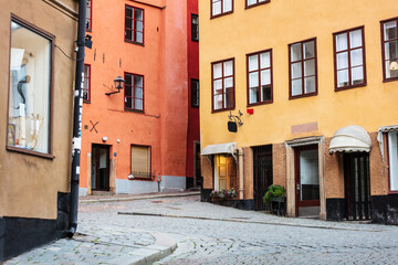 cobblestone pavement in old town, Stockholm
