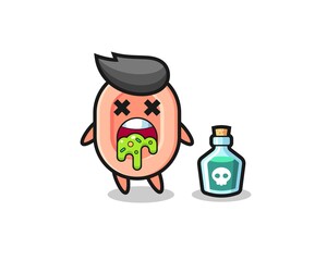 illustration of an soap character vomiting due to poisoning