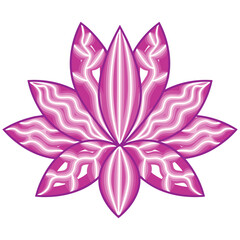 3d mandala lotus flower. Lotus flower silhouette. Water lily. Zentangle element design.