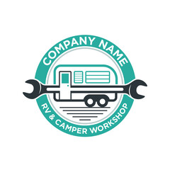 unique icon for rv and camper van repair services.