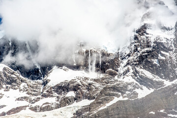 Fototapeta na wymiar Patagonia Waterfall in Torres Del Paine