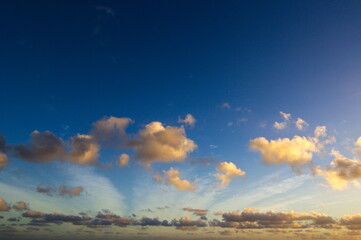 Blue and orange skies of Martinique sunset