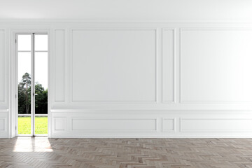 Illustration 3D rendering large luxury modern bright interiors Living room mockup computer digitally generated image