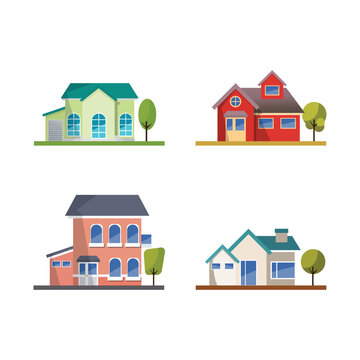 set of houses vector illustration