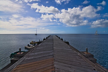 Wide angle view of the St. Pierre pier
