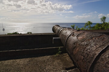 Old Caribbean coastal defence in Martinique