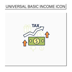 Fototapeta premium Higher taxes color icon. Higher percentage. Tax fee growth.Universal basic income concept. Isolated vector illustration