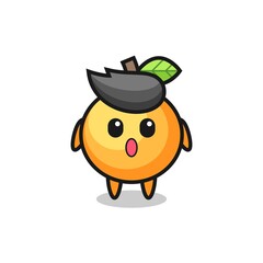 the amazed expression of the orange fruit cartoon
