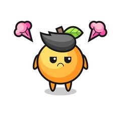 Obraz premium annoyed expression of the cute orange fruit cartoon character