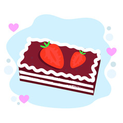 vector image of cake, cupcake, sweets. Idea for a greeting card or banner for a cafe or bakery