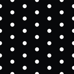Seamless pattern with white circles on black background