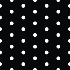 Seamless pattern with white circles on black background