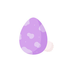 Lilac Easter egg with specks. Happy Easter celebration. Vector graphics.