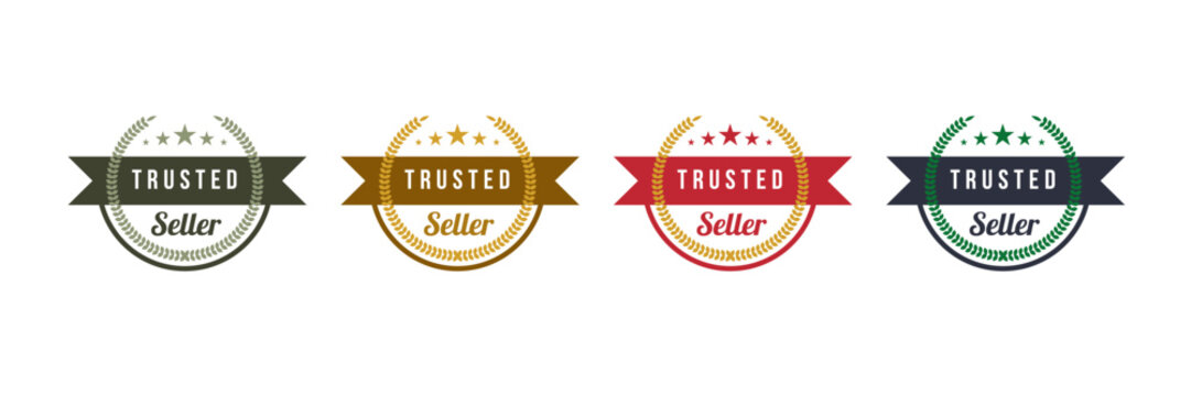 Trusted seller stamp vector logo design