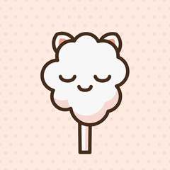 Cotton candy emoji vector character.