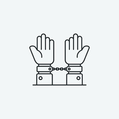 handcuff vector icon illustration sig