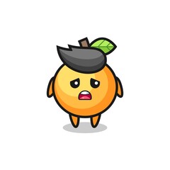 disappointed expression of the orange fruit cartoon