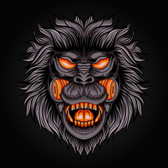 gorilla illustration head