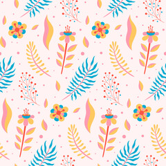 Unique spring flowervector seamless pattern design. Awesome for spring summer vintage fabric, textile, wallpaper, scrapbooking, gift wrap, accessories, and clothing. Surface pattern design.