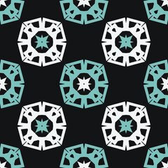 Seamless pattern with bright geometric ornament.