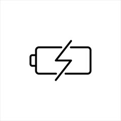 Line Icon Is A Battery Indicator In A Simple Style. It represents the charging of the device. Vector sign in a simple style, isolated on a white background
