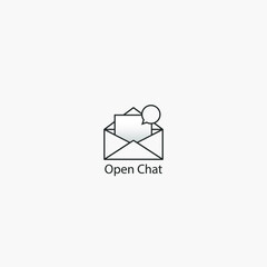 Open chat logo template illustration
