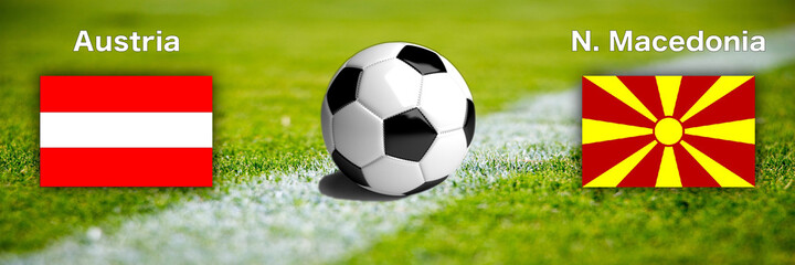 Fototapeta premium Football international match baner austria vs. north macedonia