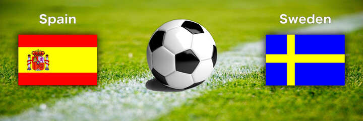Fototapeta premium Football international match baner spain vs. sweden