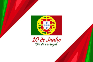 Fototapeta premium Translation: June 10, Portugal Day . National Day of Portugal Vector Illustration. Suitable for greeting card, poster and banner.