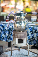 Chaydanlik or Caydanlik is Turkish authentic double teapot for cooking tea