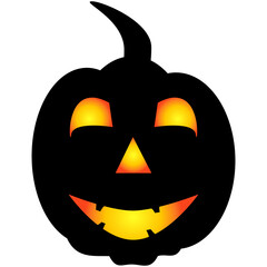 Halloween pumpkin icon. Autumn symbol. Halloween scary pumpkin with a smile, burning eyes.