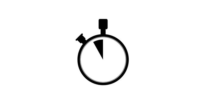 Circular pending loading. Time run stopwatch icon. Clock timer with moving arrows counting. Alpha Luma Matte included. 4k video