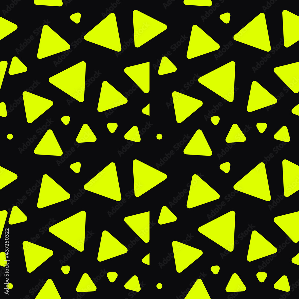 Poster Yellow shapes vector wallpaper. Seamless triangle shapes make pattern.