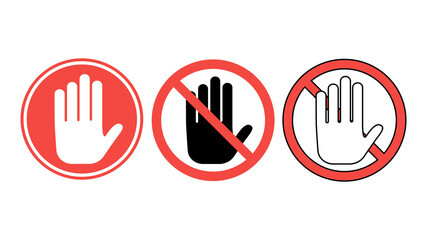 Attentions sign set. Vector illustration, isolated on white background