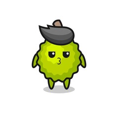 the bored expression of cute durian characters