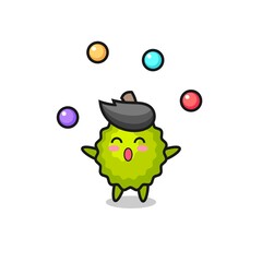 the durian circus cartoon juggling a ball