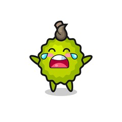 the illustration of crying durian cute baby