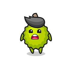 durian illustration with apologizing expression, saying I am sorry