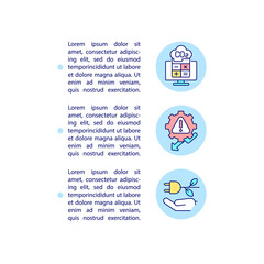 Carbon offset steps concept line icons with text. PPT page vector template with copy space. Brochure, magazine, newsletter design element. Calculation carbon footprint linear illustrations on white