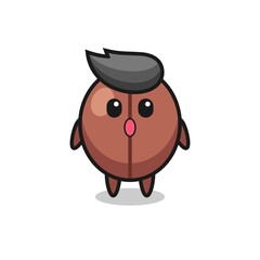 the amazed expression of the coffee bean cartoon