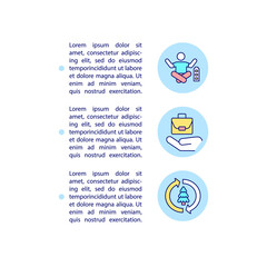 Carbon offset benefits concept line icons with text. PPT page vector template with copy space. Brochure, magazine, newsletter design element. Emission-reducing activities linear illustrations on white