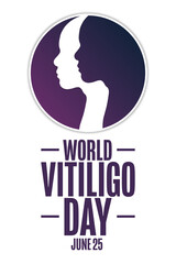 World Vitiligo Day. June 25. Holiday concept. Template for background, banner, card, poster with text inscription. Vector EPS10 illustration.