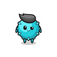 virus cartoon with an arrogant expression