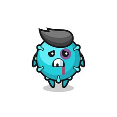 Obraz premium injured virus character with a bruised face