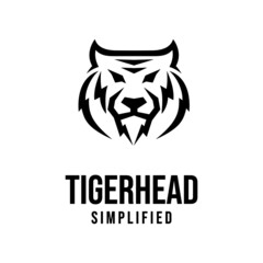 premium tiger head vector black logo icon illustration design