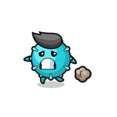 illustration of the virus running in fear