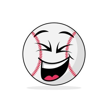 Baseball ball emoticon laugh vector graphics