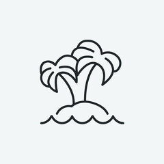 Palm tree vector icon illustration sign