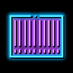 Barcode Bar Code neon light sign vector. Glowing bright icon Barcode Bar Code sign. transparent symbol illustration